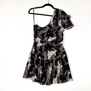 Stevie May Calliope Black & Pink Floral Mini Dress Sample NWT